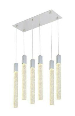 Kitchen Island Dining Room Chrome Crystal Chandelier Pendant Light Fixture 32''