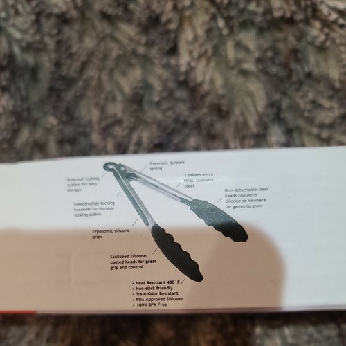 Oberhaus 9inch And 12 Inch Premium Silicone Tongs new sealed - Picture 2 of 6