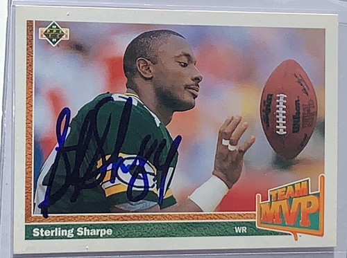 Sterling Sharpe signed 1991 upper deck card gb packers football beckett coa - Picture 2 of 12