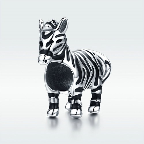 Zebra Charm Bead Zoo Animal Genuine 925 Sterling Silver For Bracelet π - Picture 8 of 8