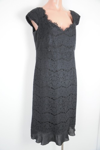 Anthea Crawford Dress Womens Size 12 Black Lace Shift Sleeveless - Picture 5 of 13