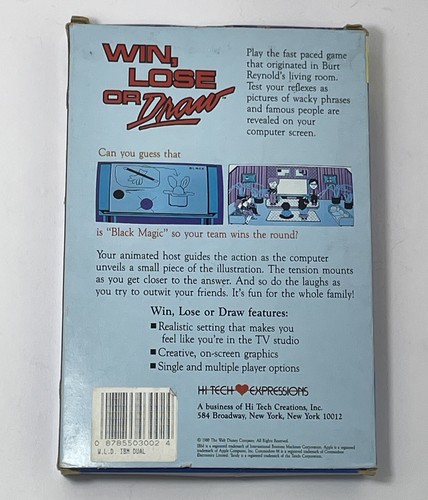 Vintage Win Lose or Draw 1988 Computer Game IBM PC 3.5 and 5.25 inch Disk - Picture 5 of 5