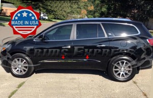 2007-2017-Buick-Enclave-4Pc-Chrome-Flat-Body-Side-Molding-Trim-3-034-Stainless-Steel