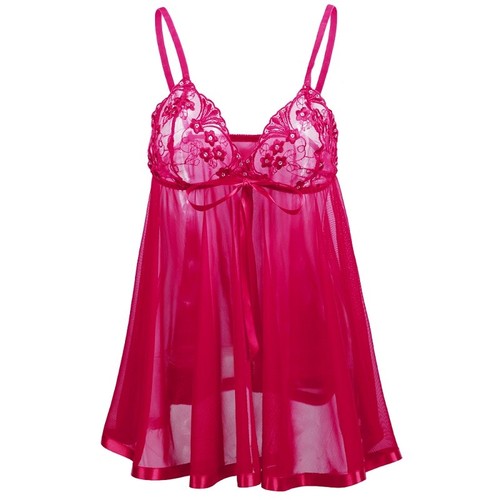 Abbigliamento da notte donna lingerie sexy biancheria da notte orsacchiotto babydoll in pizzo set abito - Foto 43 di 57