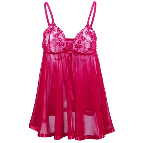 Womens Sexy Lingerie Sleepwear Nightwear Underwear Teddy Babydoll Lace Dress Set - Foto 52 di 69