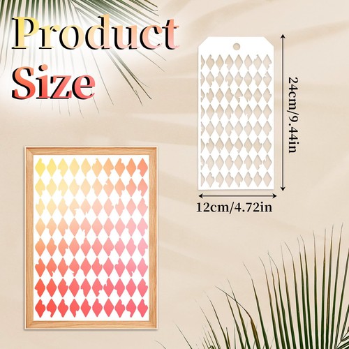 8 Pieces Stencils for Crafts Reusable Texture Geometric Stencils Net Wood Mixed - Picture 7 of 8