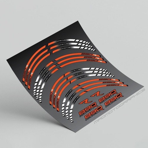 motorcycle wheel decals stickers rim stripes for KTM 890 Adventure R 21'' 18'' - Picture 2 of 3