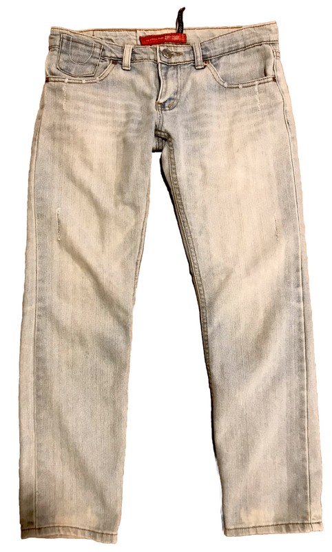 Zippy Ziggy 28 Light Blue Distress Low Waist Straight Denim Jeans