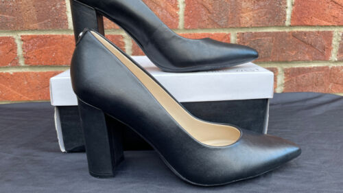 Zapatos cómodos NINE WEST Astoria de cuero negro tacón ancho puntiagudo UE 40.5 - Imagen 8 de 11
