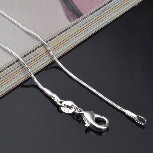 Niña Hombre Mujer Collar de Cadena de Serpiente enchapado en Plata Sólida 925 16-24 - Imagen 7 de 13