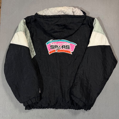 San Antonio Spurs Starter Vintage Texas NBA Sports 1/2 Zip Jacket Hoodie Coat -L - Picture 7 of 16