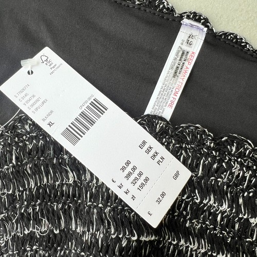 Urban Outfitters Lurex Crochet Bikini Bottoms. Black/Silver. XL. RRP £32 - Picture 4 of 6