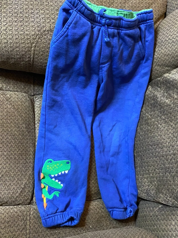 M1 GYMBOREE 5T Embroidered Dinosaur 3 Piece Hoodie Hooded Sweatsuit Shirt Pants - Image 4 of 4