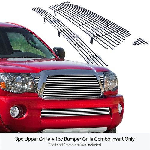 Fits 2005-2010 Toyota Tacoma Stainless Steel Billet Grille Grill Combo Insert
