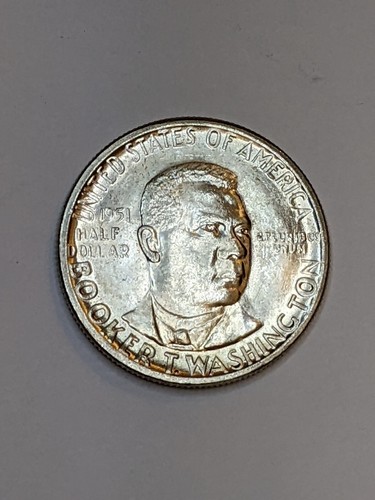 1951  Booker T Washington Silver Half Dollar AU-BU #JY5 - Picture 10 of 13