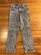 VINTAGE Levi s 506 Straight Leg Jeans Boy s 10 Grey Black Acid Wash