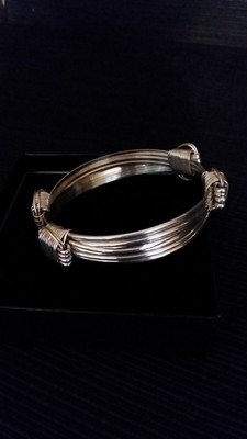 Elephant Hair Lightweight Sterling Silver 5 Strand 4 Knot Bracelet