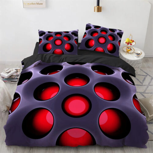 Juego de funda nórdica edredón rejilla 3D funda de almohada ropa de cama suave doble completa queen king - Imagen 8 de 21