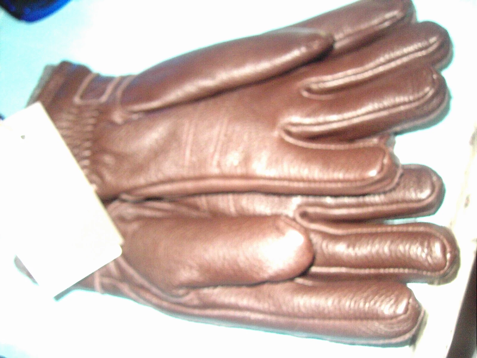 Nordstrom Brown MENS Leather Gloves with fur Interior lining unworn NEW W/TAGS