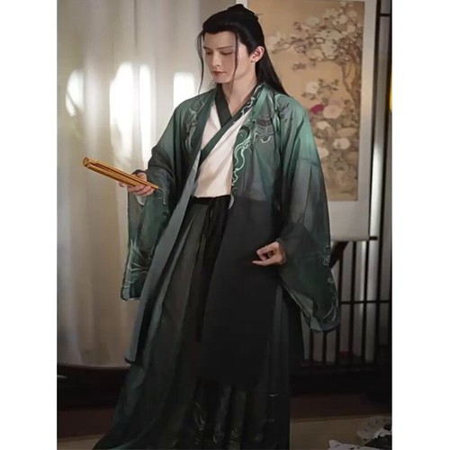 Herren Hanfu traditioneller alter chinesischer Stil Schwertkämpfer Weijin Wuxia Anime Cosplay - Bild 3 von 16