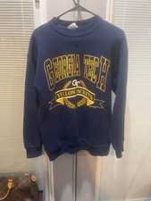Vintage Georgia Tech Yellow Jackets Crew Neck Sweater By Signal Sports Large
