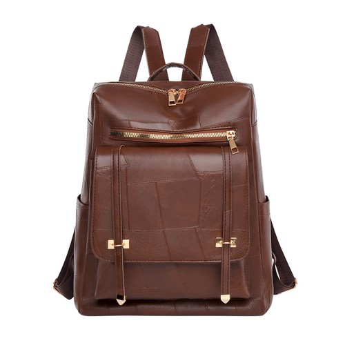 Damen-Laptoprucksack aus echtem Vintage-Leder Schulter Kurierrucksack Schule - Bild 3 von 33