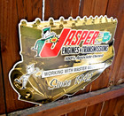Vtg 1990'S Jasper Engines & Transmissions Embossed Gas Oil Sign. Mint! Nos!