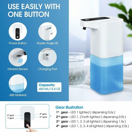 Automatic Soap Dispenser USB Rechargeable IR Sensor Foaming Touchless Hand Wash - Picture 4 of 14