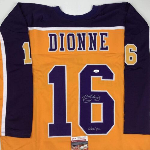Autographed/Signed Marcel Dionne HOF 92 Los Angeles LA Yellow Jersey JSA COA - Picture 2 of 4