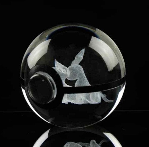 Pokemon 3D Crystal Ball Pokeball Mew Gengar Pikachu Night Light 8cm XL Size - Picture 40 of 226