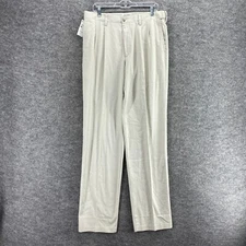 New Dockers Pants Men 34*38 Beige Mid Rise Pleated Pockets Straight Regular Fit