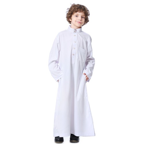 Saudi Arab Kids Boys Jubba Thobe Muslim Child Abaya Dress Islamic Robe Clothing - Picture 8 of 132