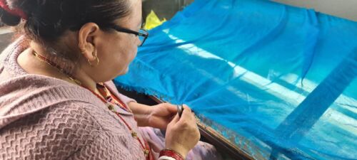 Cashmere Blanket " Kjivana " - Handmade From Nepal, Bedspread, Blanket - Picture 13 of 14