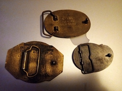 Lot Of Three Vintage Belt Buckles/Santa Fe/ Skoal/ Big Red Tobacco - Picture 5 of 11