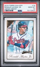 2019 Topps Gallery Ronald Acuna Jr Artists Proof PSA 10 Gem Mint #78 Low Pop 10