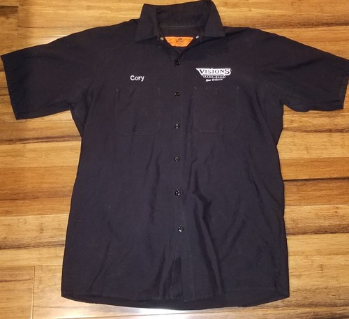 Vtg New orleans visions Strip Club Choppers Button Work Shirt Large - Picture 2 of 5