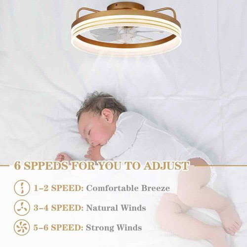 Bella Depot 20 in. LED Indoor Gold Dimmable Ceiling Fan w/ Light and Remote  - Bild 6 von 9