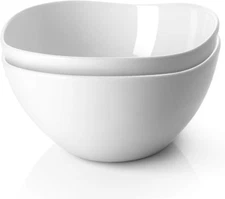Large Mixing Bowls, Ceramic Serving Bowls, 3.2 Quart Deep Salad Bowls, 105 Oz Wh