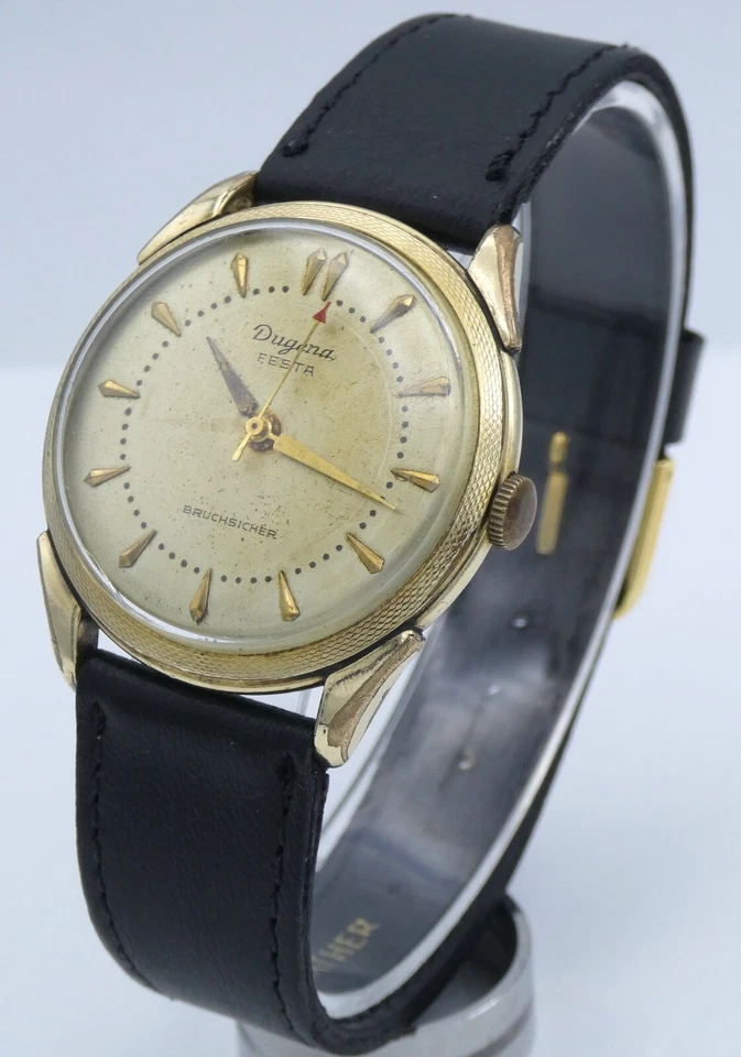 Vintage Dugena Festa Walzgold Double 20 Mikron Handaufzug Herrenuhr - Bild 2 von 4