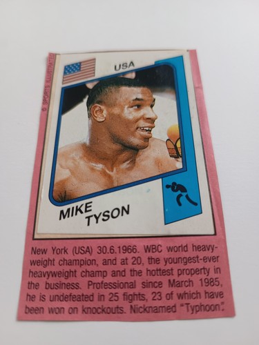 PANINI Supersports 1987 Mike Tyson Rookie Sticker 153 Stuck Cut out IRON MIKE - Picture 7 of 8