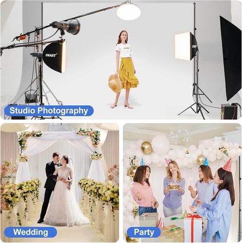 EMART EM-BS2030 Photo Video Studio 10Ft Adjustable Background Stand Backdrop - Picture 9 of 11