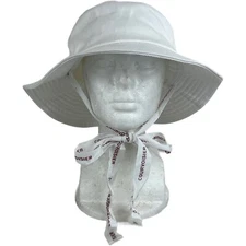 Courvoisier Brandy White Sun Hat Women's Floppy Brim Promo Advertising Strap