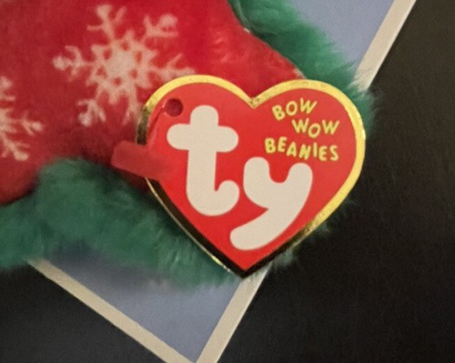 Ty Bow Wow Beanies Snowflake Bone Plush Dog Toy Squeak Puppies Christmas 7 Inch - Picture 3 of 4
