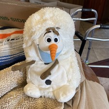 Disney Olaf Frozen Hide Away Pets Pillow Frozen Plush Polyester White 14" EUC