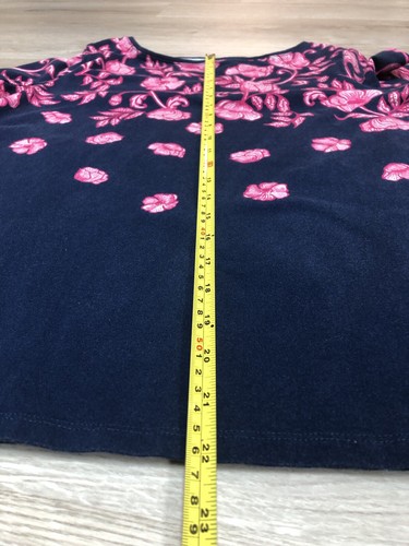 Women's The Talbots Tee Navy & Pink Floral 3/4 Sleeve Shirt Top - Bild 5 von 6