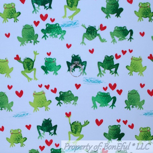 BonEful FABRIC FQ Cotton Quilt Green White Red Aqua Blue Damask Stripe Xmas Baby - Picture 9 of 12