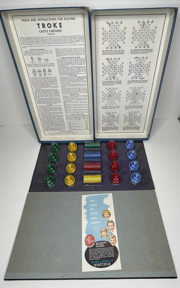 1961 TROKE Castle Checkers Board Game Complete Vintage Selchow & Richter - Image 3 of 4