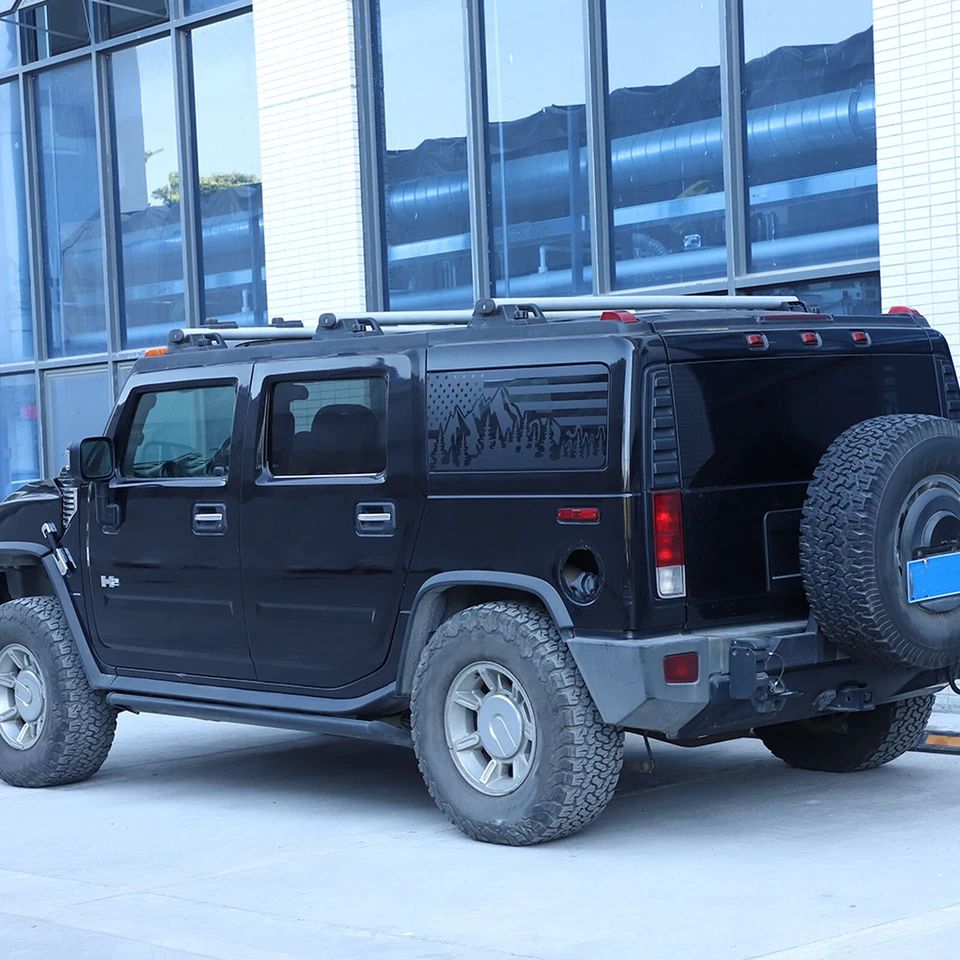 Pegatina de vidrio trasera de coche bandera de Estados Unidos calcomanía gráfica vinilo para Hummer H2 2003-2009 Foto 2 de 4
