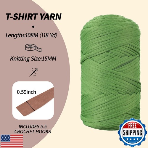 T-Shirt Yarn, 400g/118 Yards Elastic Fabric Crochet Cloth T- Shirt Yarns, Thi - Picture 2 of 5
