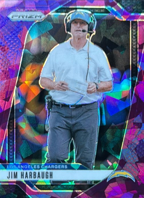 2024 Panini Prizm #163 Jim Harbaugh Purple Ice 029/225